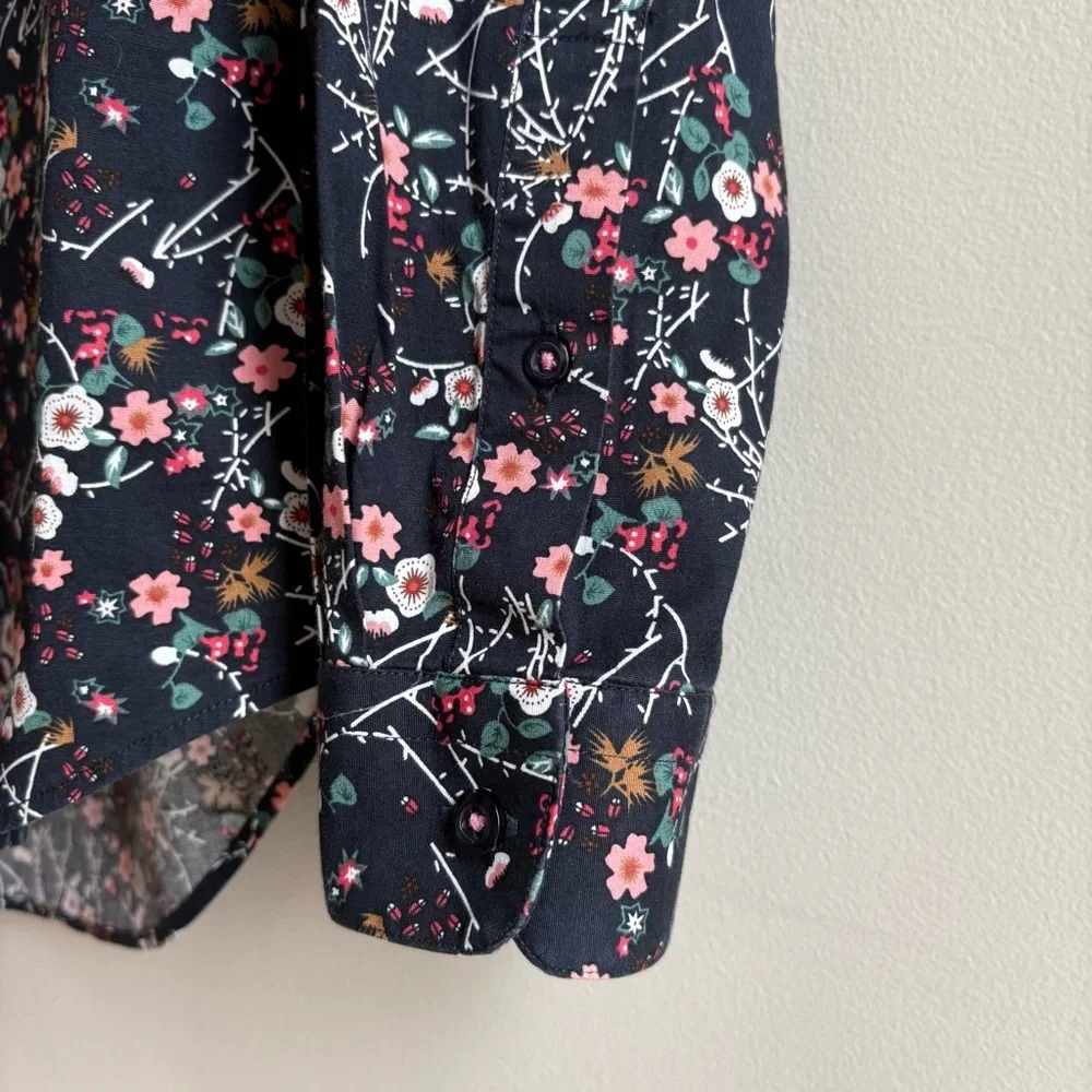 Paisley & Gray Floral Navy Men's Button Down Slim Fit Small 15